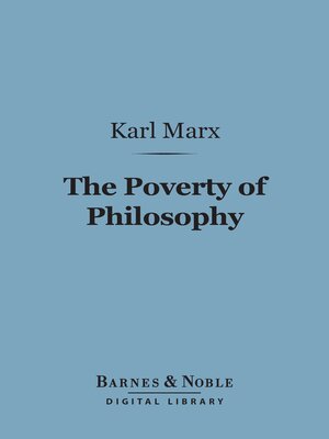 cover image of The Poverty of Philosophy (Barnes & Noble Digital Library)